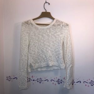 Aéropostale white cropped long sleeve sweater